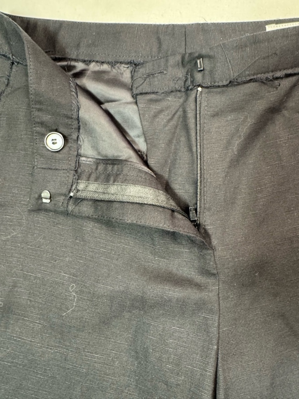 New Zara Black Linen Blend Long Shorts Size XS - Picture 5 of 8